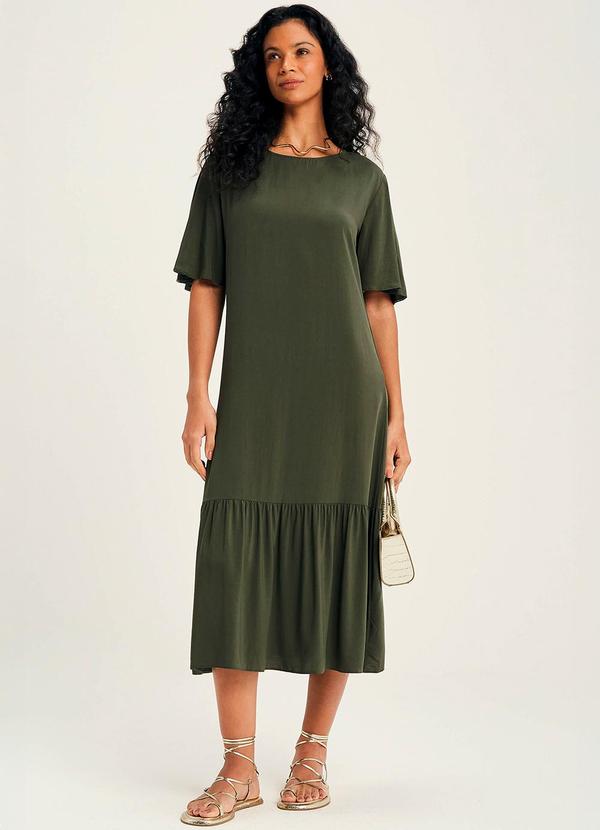 Vestido Feminino com Decote Canoa Verde
