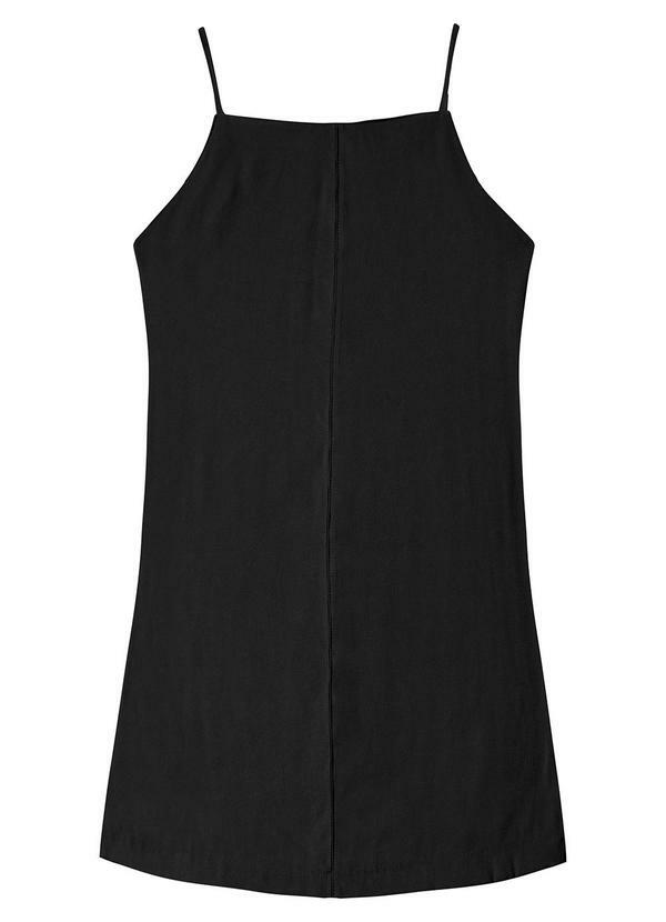Vestido Feminino Decote Quadrado Preto