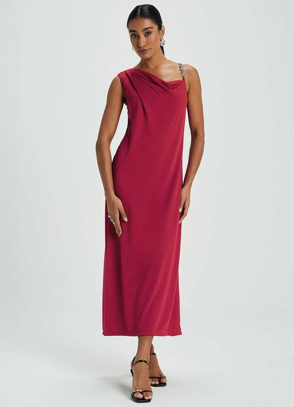 Vestido Feminino Degagê Alça com DetalheVermelho