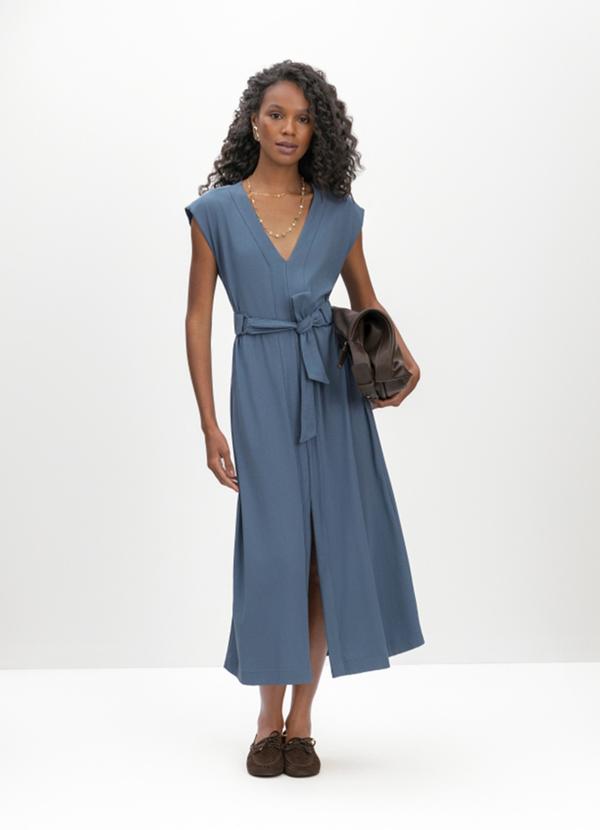 Vestido Feminino em Malha Comfort Azul