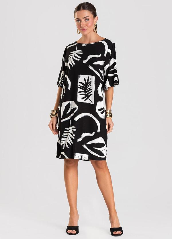 Vestido Feminino Estampado Preto