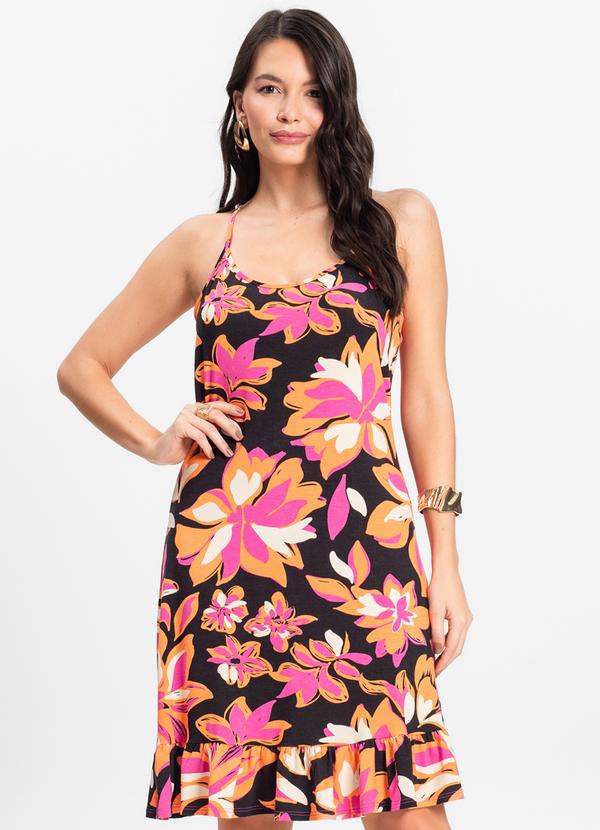 Vestido Feminino Estampado Rosa
