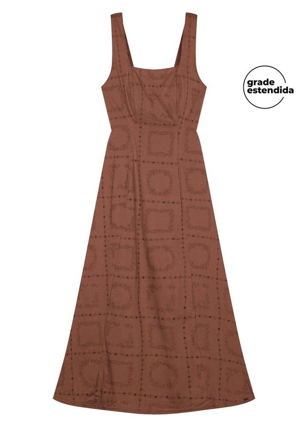 Vestido Feminino Floral Devorê Marrom