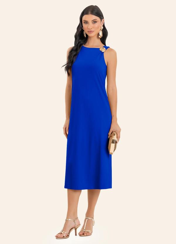 Vestido Feminino Midi Azul