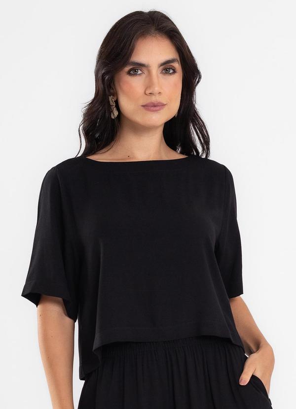 Vestido Feminino Midi Decote em V Preto