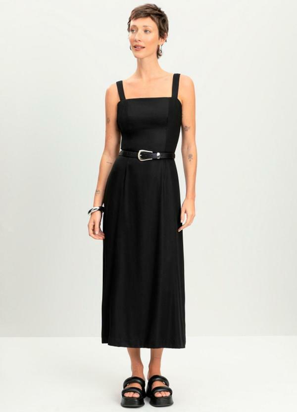 Vestido Feminino Midi em Viscose Preto
