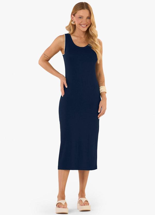 Vestido Feminino Midi Molecotton Azul