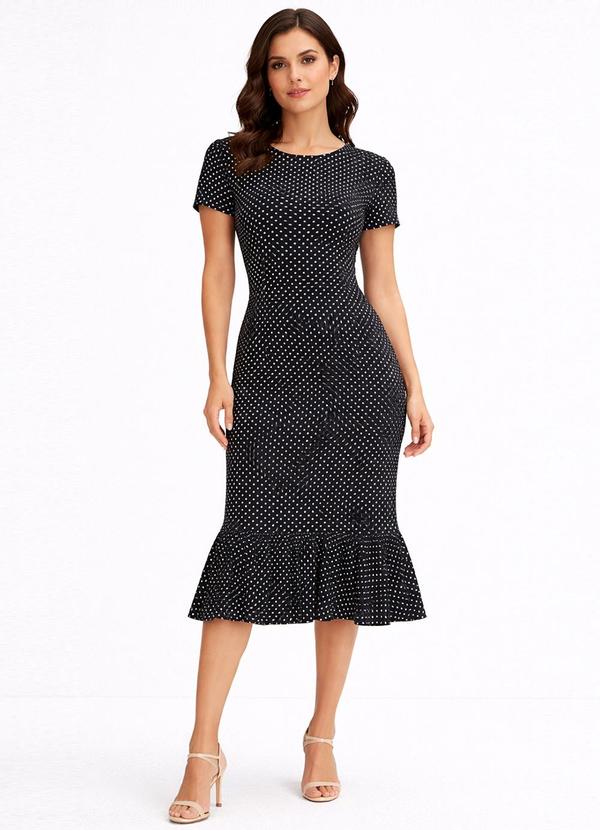 Vestido Feminino Midi Slim em Suplex Preto