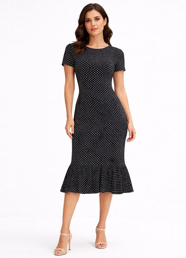 Vestido Feminino Midi Slim em Suplex Preto