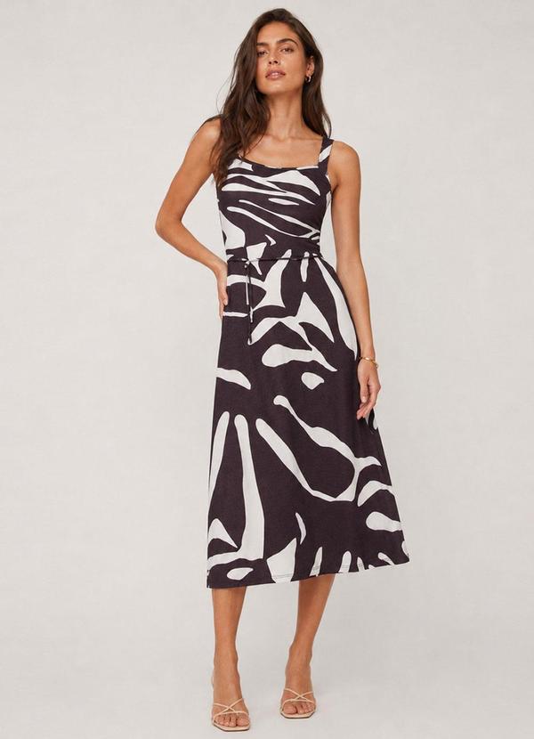 Vestido Feminino Midi Visco Premiere Marrom