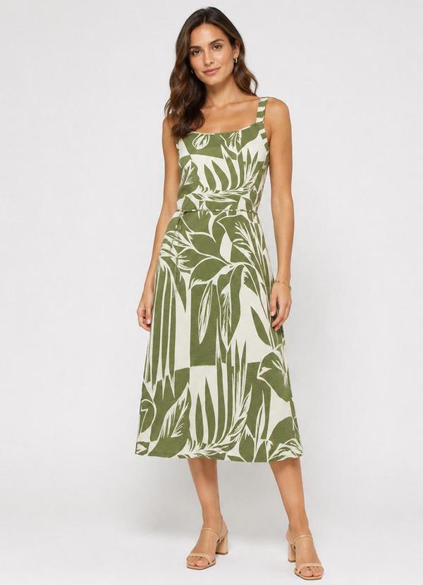 Vestido Feminino Midi Visco Premiere Verde