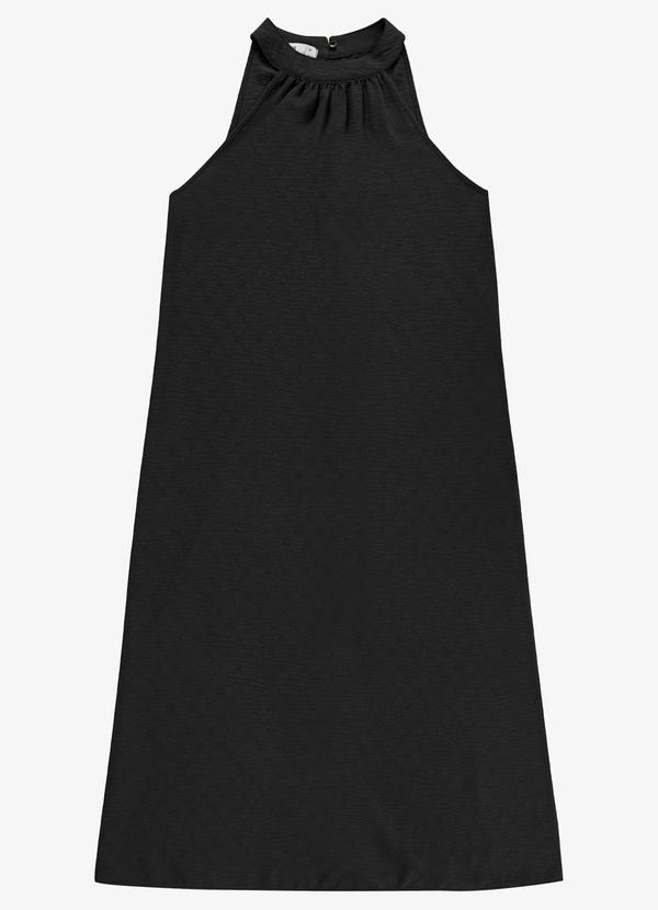 Vestido Feminino Super Midi Evasê Liso Preto