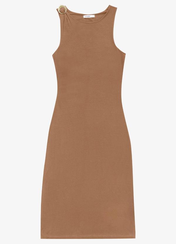 Vestido Feminino Super Midi Visco Marrom