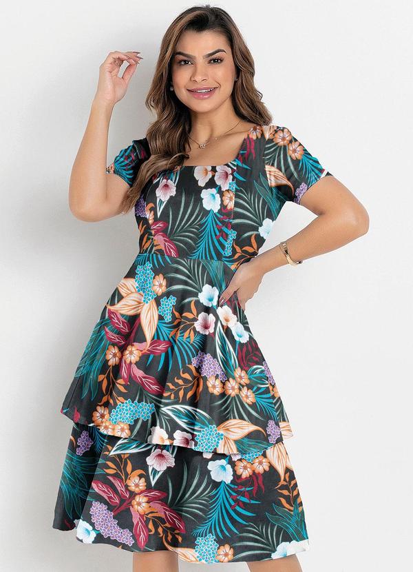 Vista 2 Vestido Floral em Malha Rosalie Rosalie