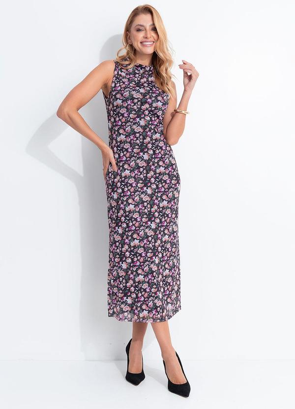 Vestido Floral em Tule