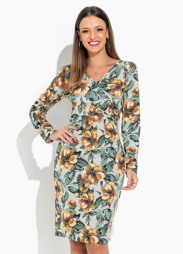 Vestido Floral VerdeTranspassado