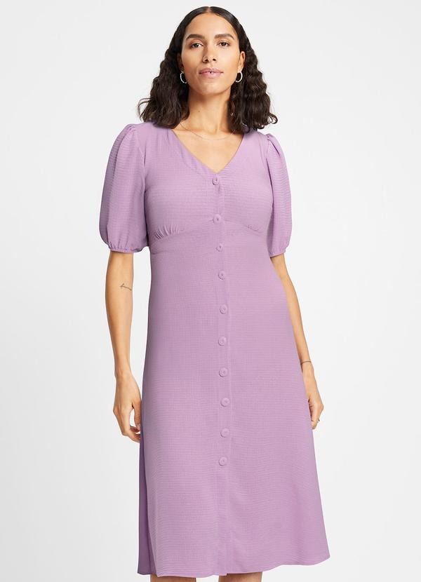 Vestido Lilás em Crepe Plano