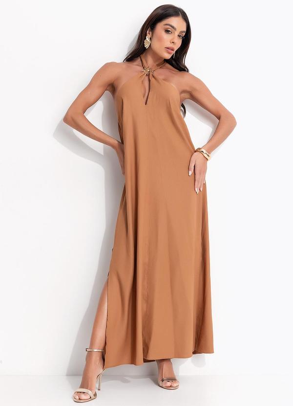 Vestido Linho Marrom