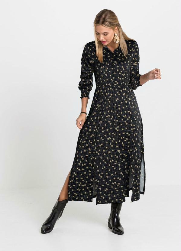 Vestido Manga Longa Floral Liberty