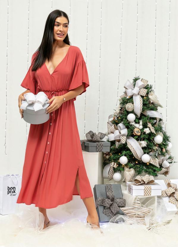 Vista 2 Vestido Mangas Amplas Terracota bonprix bonprix