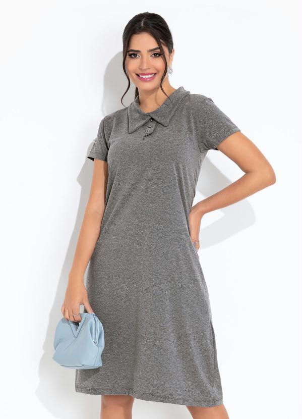 Vestido Mescla com Gola