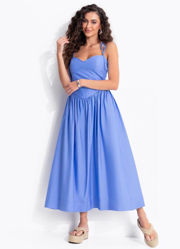 Vestido Midi Alça Azul
