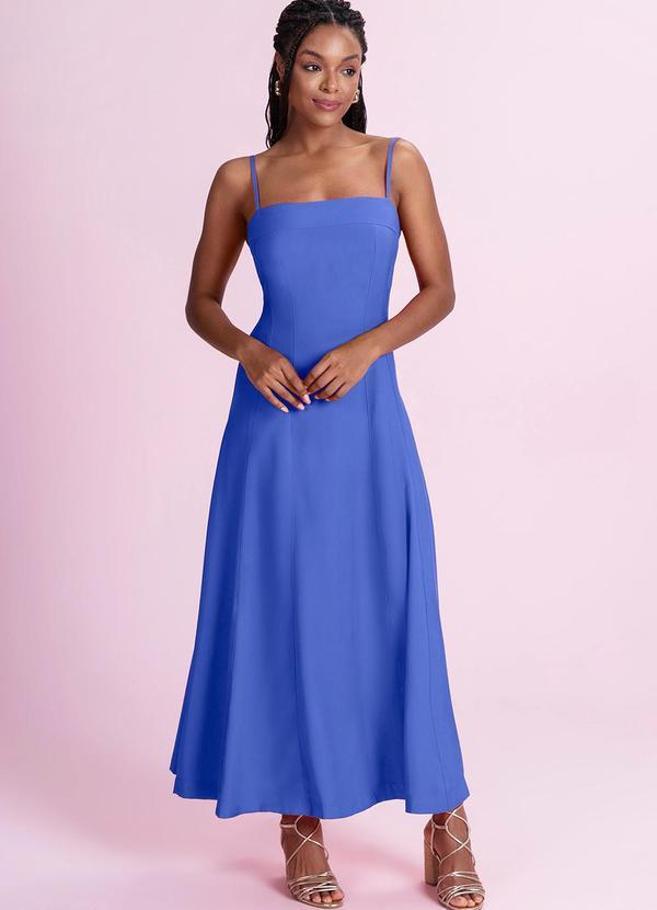 Vestido Midi Alfaiataria Azul