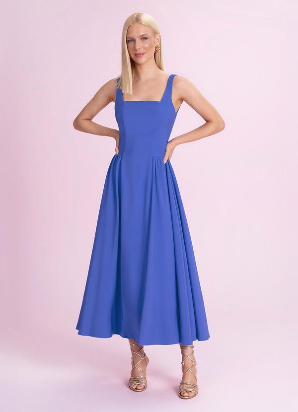 Vestido Midi Alfaiataria Azul