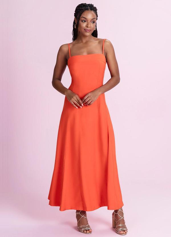 Vestido Midi Alfaiataria Laranja