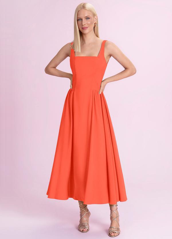 Vestido Midi Alfaiataria Laranja