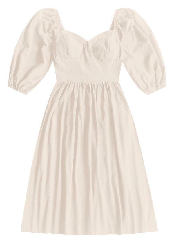 Vestido Midi Bege