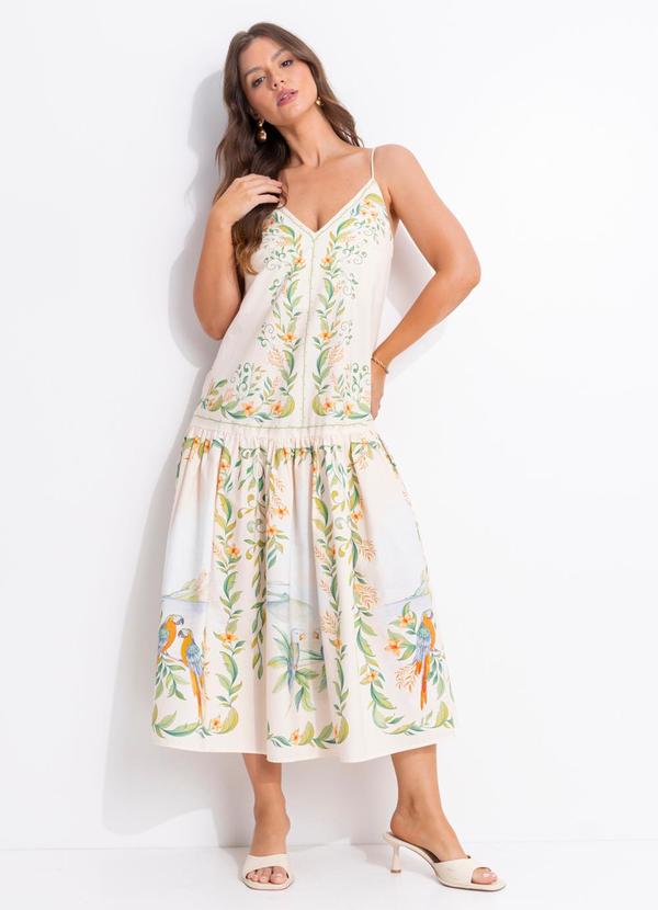 Vestido Midi Brisa de Rio Bege