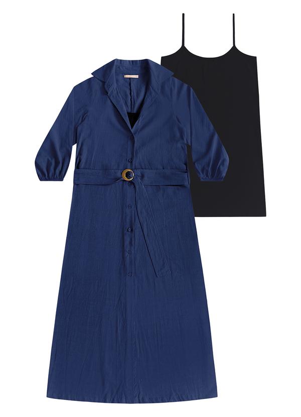 Vestido Midi Combinação Azul