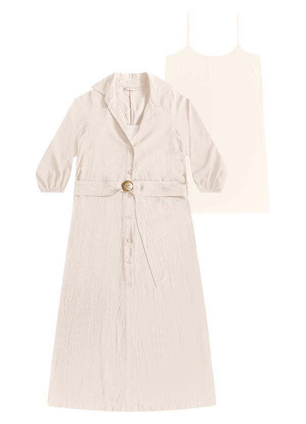Vestido Midi Combinação Bege