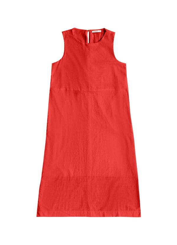 Vestido Midi Cambraia de Algodão Vermelho