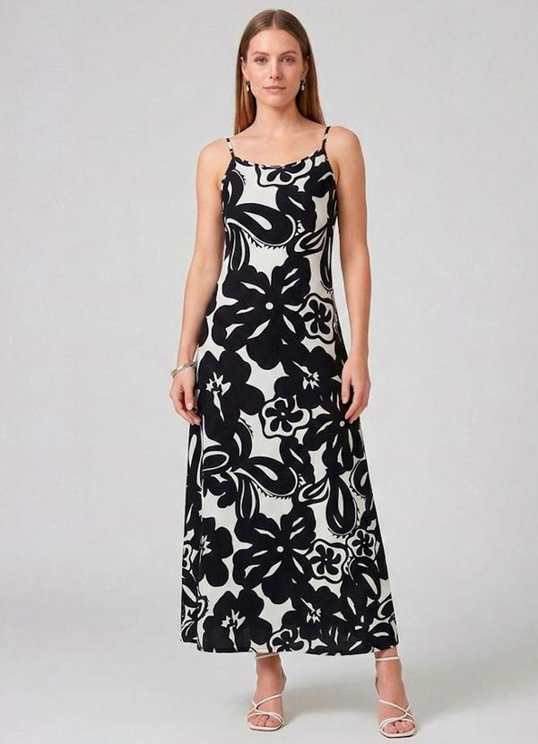 Vestido Midi com Alças Finas Branco