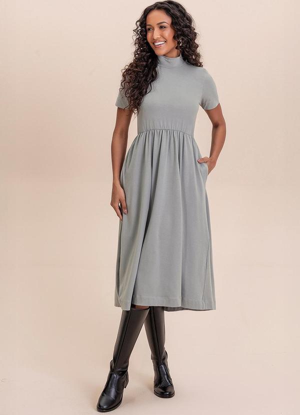 Vestido Midi Cotton Cinza