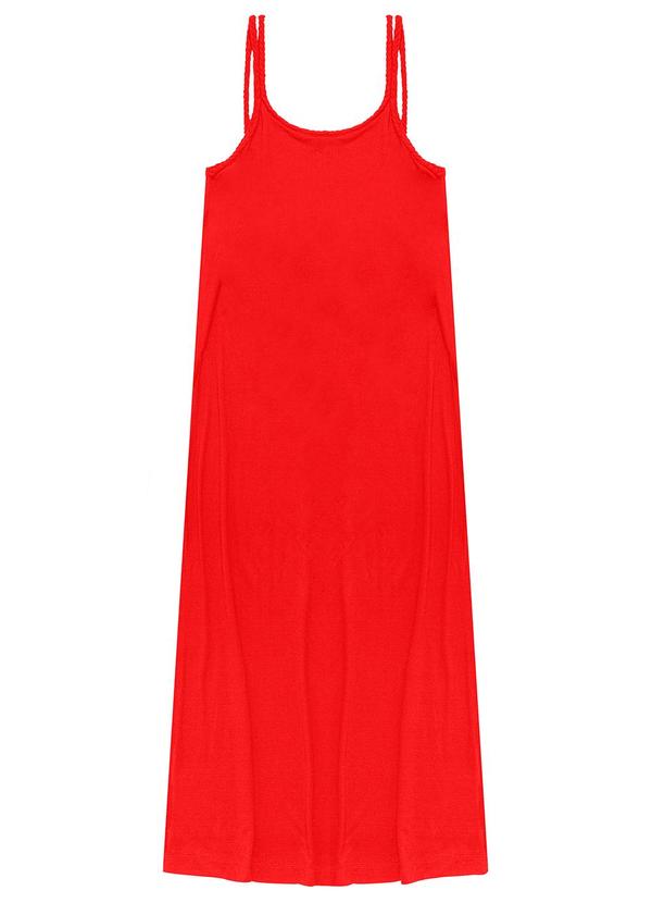 Vestido Midi de Alça em Laranja