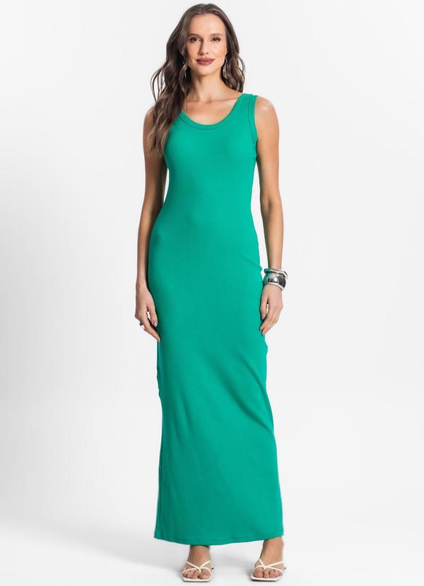 Vestido Midi de Ribana Feminino Verde