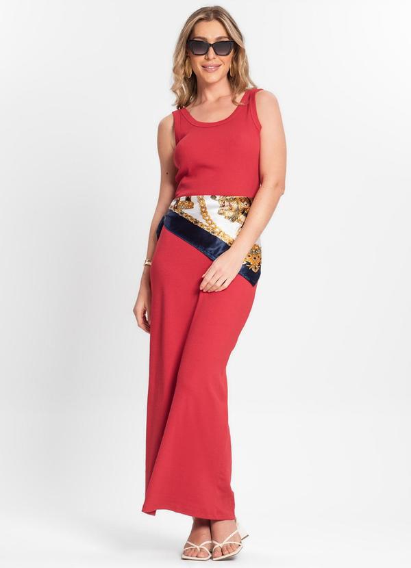Vestido Midi de Ribana Feminino Vermelho
