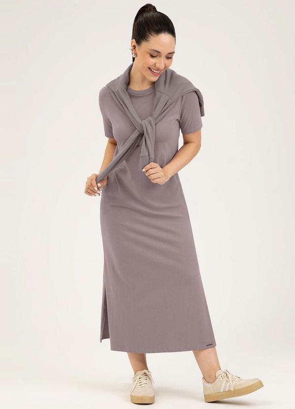 Vestido Midi em Algodão Lilás