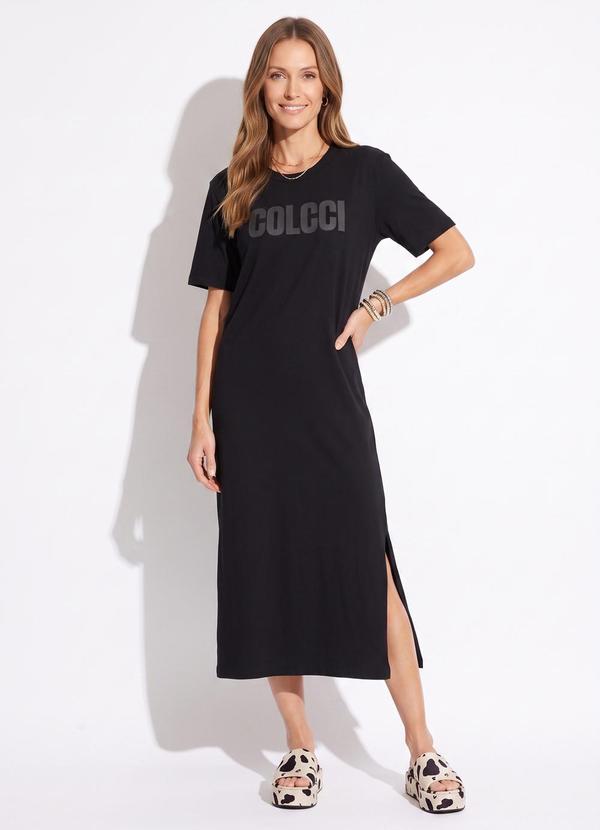 Vestido Midi em Algodão Preto