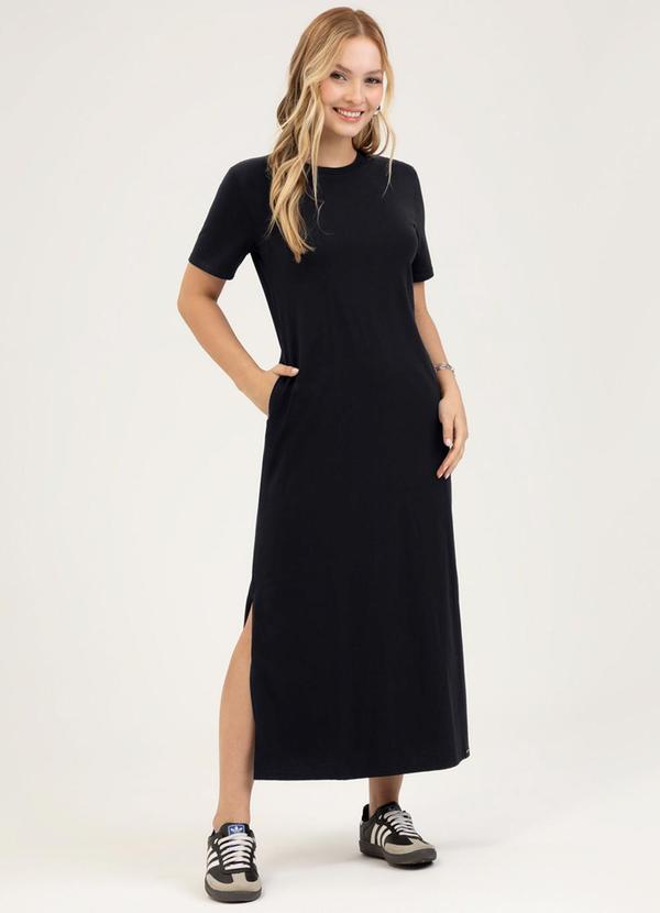 Vestido Midi em Algodão Preto