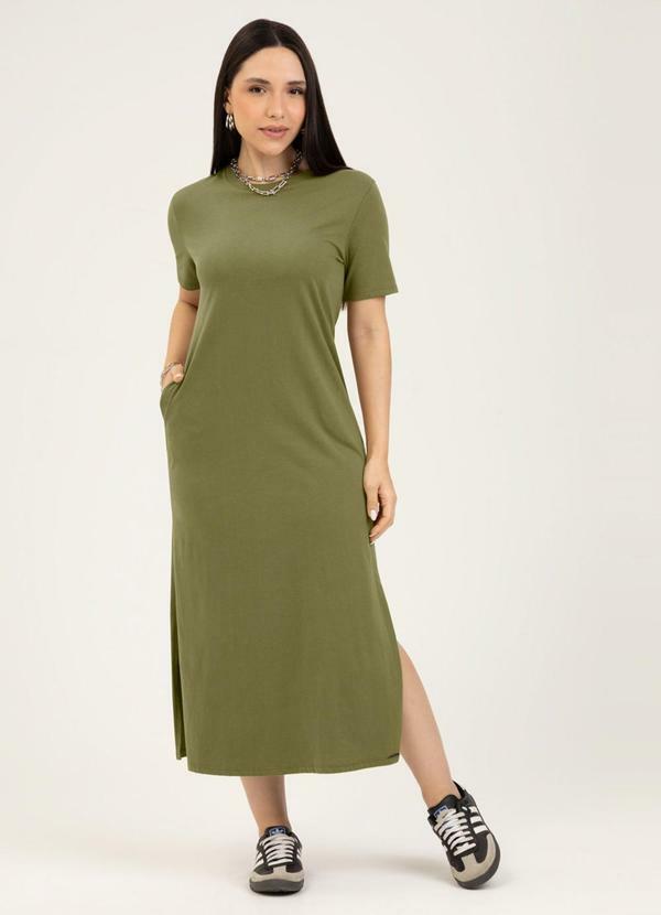 Vestido Midi em Algodão Verde