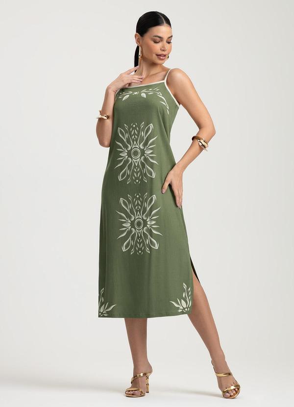 Vestido Midi em Linho Verde