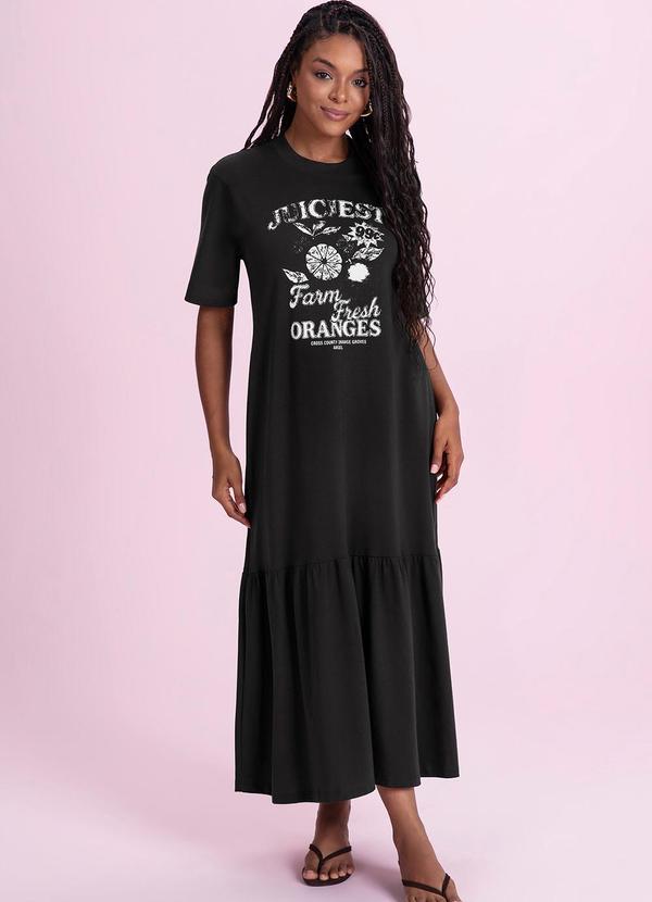 Vestido Midi em Meia Malha Preto