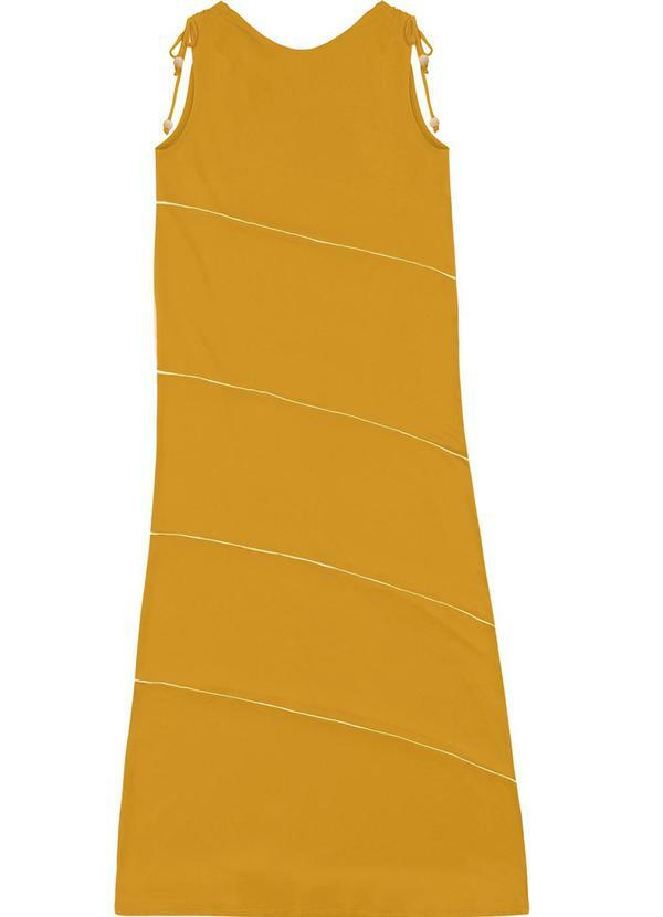 Vestido MÃdi em Moletinho Amarelo Mostarda
