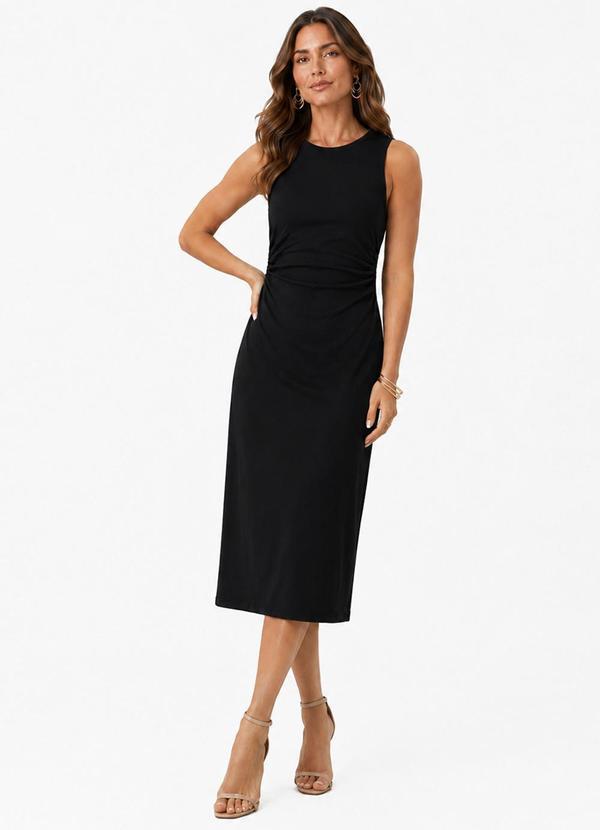 Vestido Midi em Molicotton Viscose Light Preto