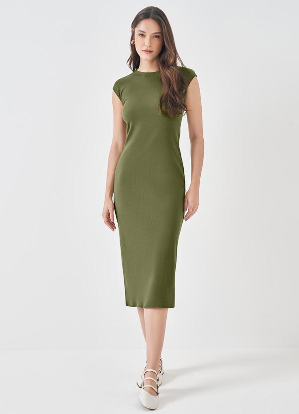 Vestido Midi em Ribana Verde