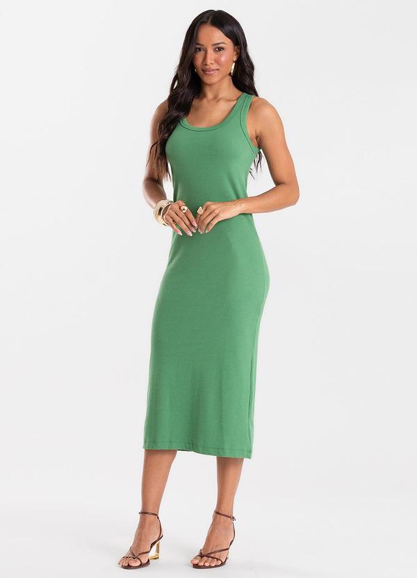 Vestido Midi em Ribana Verde